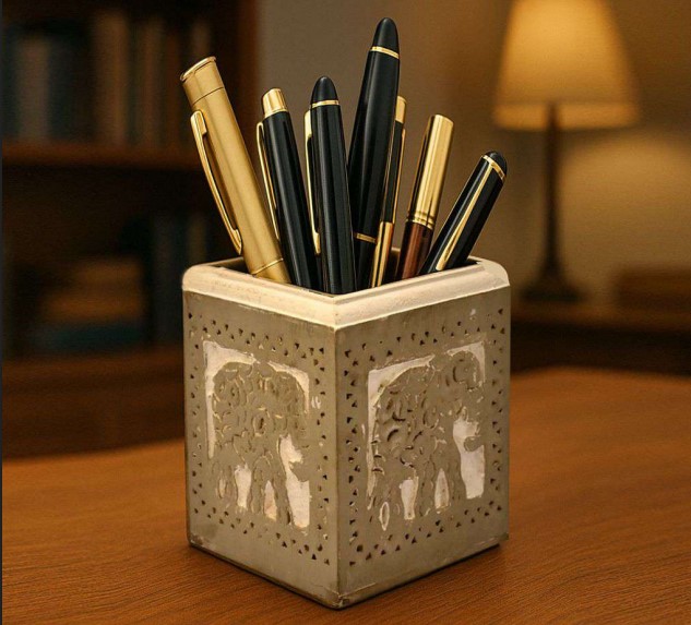  A Handcrafted Wooden Pen Jar
