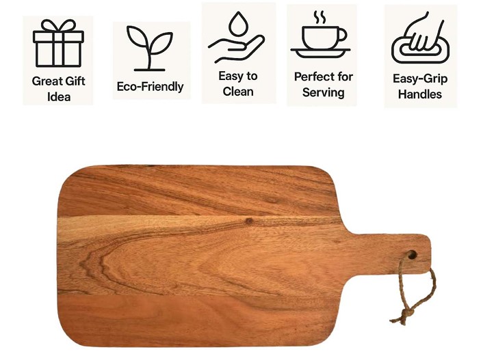 UNIQUELY SHAPED WOODEN CHOPPING - Image 1